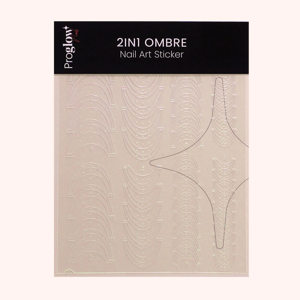2in1 Ombre Nail Art Sticker - French Corta