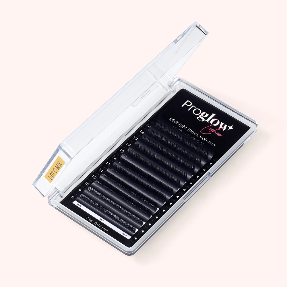 Midnight Black Volume Lash Extensions C Curl Round Shape 0,07 mm / Length 8 - 14 mm - Image 2