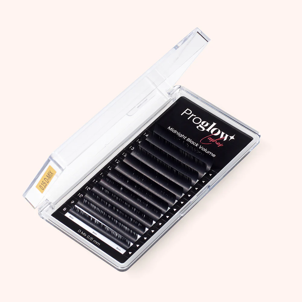 Midnight Black Volume Lash Extensions D Curl Round Shape 0,15 mm / Length 8 - 14 mm - Image 2