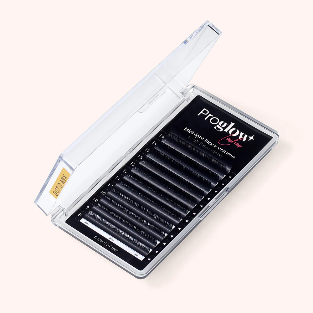 Midnight Black Volume Lash Extensions D Curl Round Shape 0,07 mm / Length 8 - 14 mm - Image 2