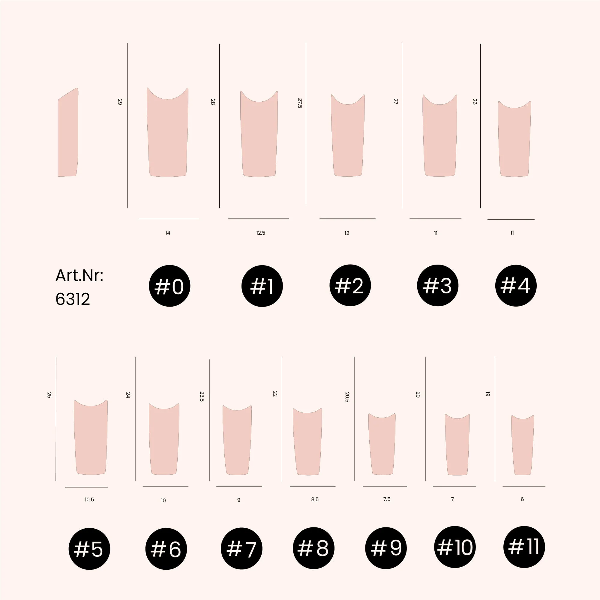 Nail Tips unghie C-Curve Square - Image 3