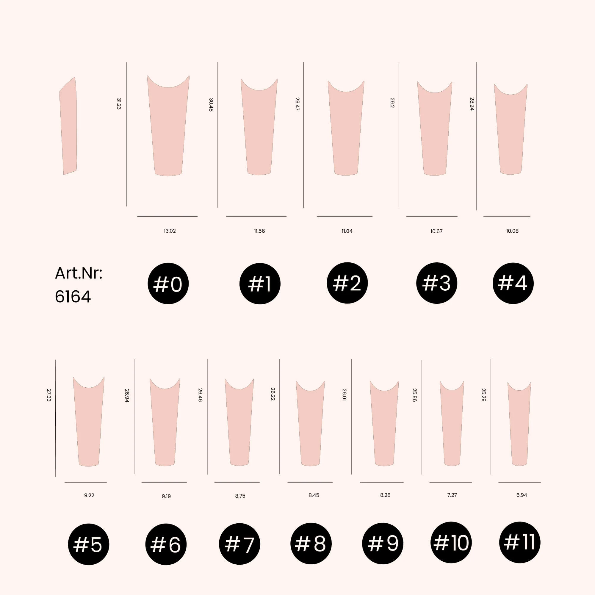 Nail Tips unghie C-Curve Coffin natural 504 pezzi - Image 4