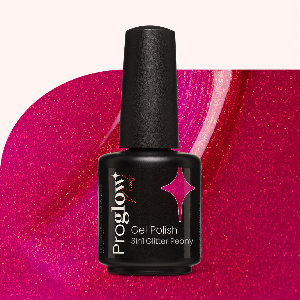 Smalto semipermanente 3in1 No Wipe Glitter Peony