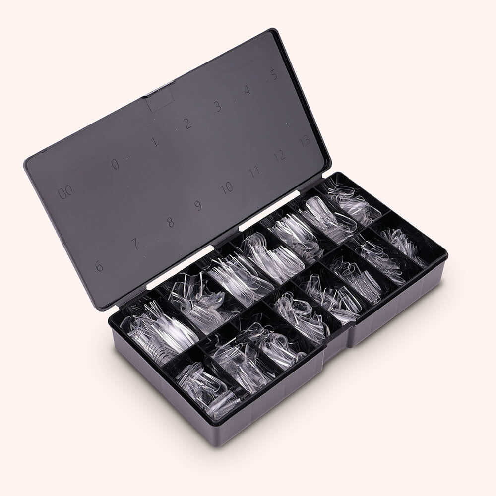 Soft Gel-x Nail Tips unghie C-Curve Medium Square 600 - Image 3