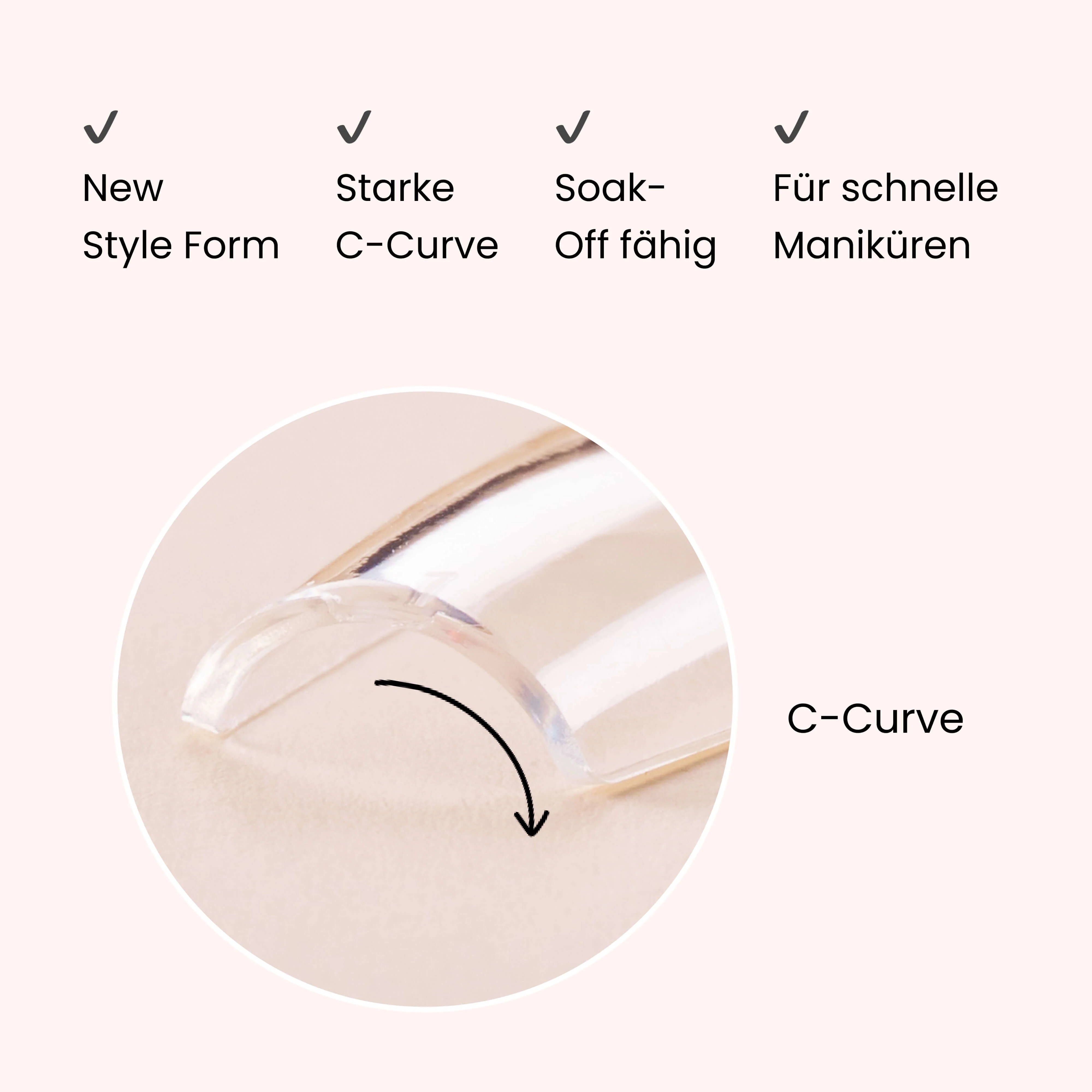 Soft Gel Tips unghie C-Curve Medium Stiletto  - Image 5