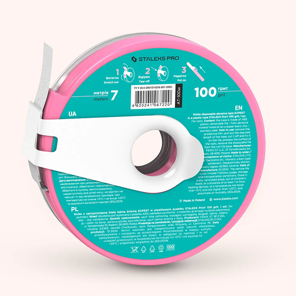 STALEKS Disposable white abrasive tape 100 EXPERT in a plastic case - Image 2