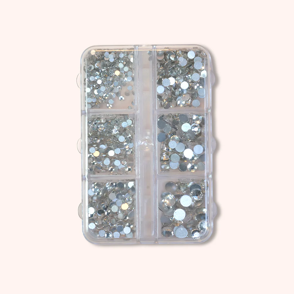 Strass argento Box