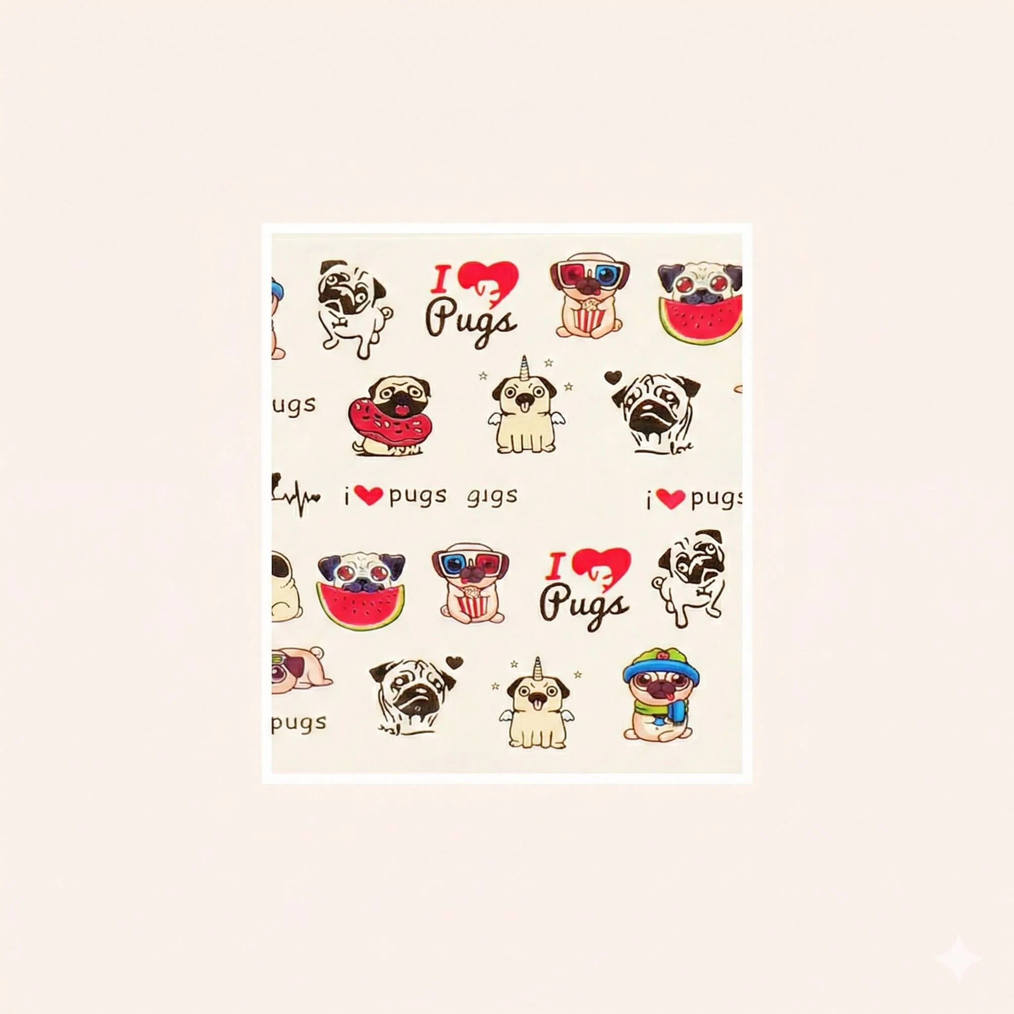 Water Decal Pugs